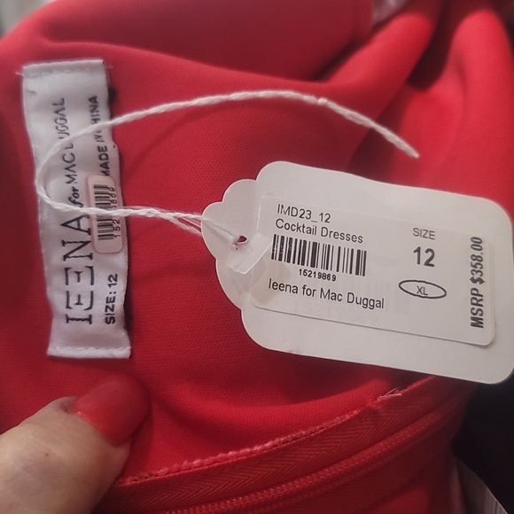 Ieena Mac Duggal Multicolor Floral Print Front Tie Puff Sleeve Flowy Midi dress - Picture 8 of 8